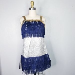 Vintage 60s does 20s flapper mini dress size small handmade costume